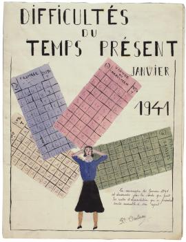 Dessin réalisé en cours complémentaire, 1941 - © Collection du MUNAE, Musée national de l’Education, Rouen
