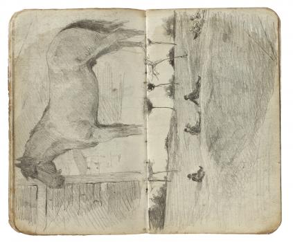 Carnet de dessins d'Arthur Goldschmidt, 1942-1945 - Collection du CHRD, fonds Georges-Arthur Goldschmidt, N° inv. Ar. 1626-73 © Pierre Verrier