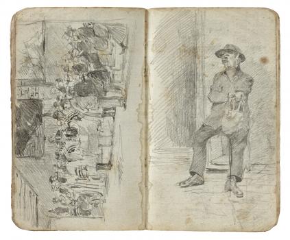 Carnet de dessins d'Arthur Goldschmidt, 1942-1945 - Collection du CHRD, fonds Georges-Arthur Goldschmidt, N° inv. Ar. 1626-73 © Pierre Verrier