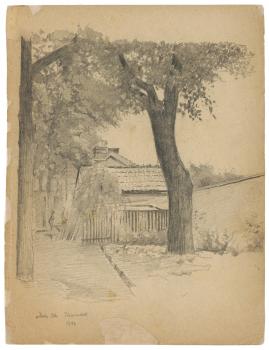 "Paysage avec arbre et maison" par Arthur Goldschmidt, 1943 - Collection du CHRD, fonds Georges-Arthur Goldschmidt, N° Inv. Ar. 1626-71 © Pierre Verrier