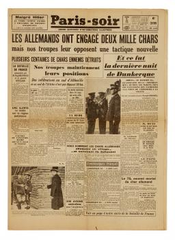Paris-Soir, samedi 8 juin 1940 - Collection du CHRD © Pierre Verrier