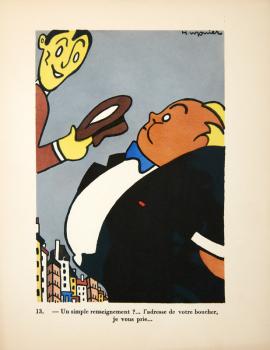 Planche 13 de "Sans Tickets" – Trente dessins sur les temps présents, par Pol Ferjac et Henri Monier, La corne d’abondance, 1943 - Collection Grenard © Pierre Verrier