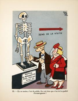 Planche 22 de "Sans Tickets" – Trente dessins sur les temps présents, par Pol Ferjac et Henri Monier, La corne d’abondance, 1943 - Collection Grenard © Pierre Verrier
