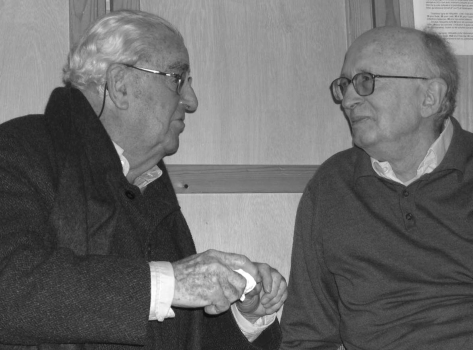 Les 90 ans de Jean-Pierre Vernant au Centre Louis Gernet avec son vieux compagnon de route - © Collection privée - Agnès Tapin