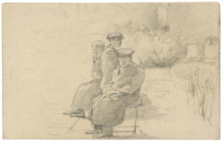 "3 personnages" par Arthur Goldschmidt, 1942-45 - Collection du CHRD, fonds Georges-Arthur Goldschmidt, N° Inv. 1626-39 © Pierre Verrier