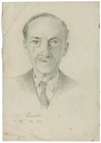 "Portrait d'un homme" par Arthur Goldschmidt, 1943 - Collection du CHRD, fonds Georges-Arthur Goldschmidt, N° Inv. Ar. 1626-4 © Pierre Verrier