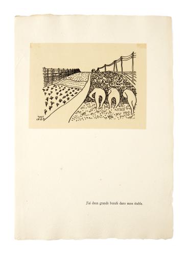 Planche tirée de l’album de Charles-Emile Pinson, Prisonniers mes frères, 1942 – Collection du CHRD, fonds Gérard Mottu, N° Inv. Ar. 1492 © Pierre Verrier