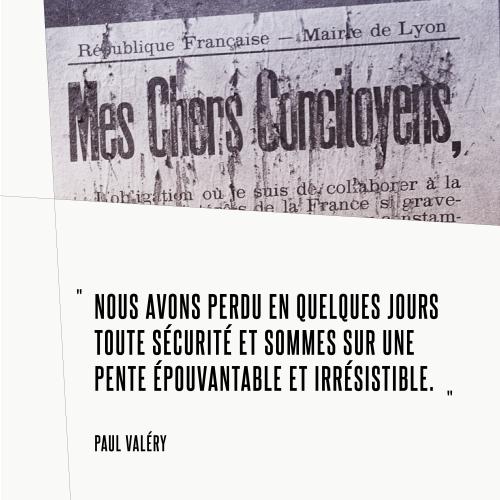 Citation de l'exposition "Une étrange défaite? Mai-juin 40" en 2020 au CHRD