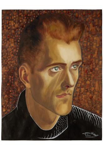 Jean Billon, prisonnier de guerre, Matricule 27.989, Nord, évadé repris et décédé en captivité, 1941, Gouache sur papier portant tampon du stalag VIIIC (Sagan, Pologne) © Photo Pierre Verrier - Collection du CHRD, Ar. 1196-59