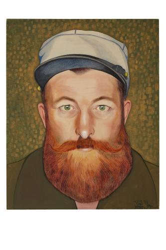 Jean Billon, prisonnier de guerre, Matricule 29.742, Bretagne, commerçant, 1941, Gouache sur papier portant tampon du stalag VIIIC (Sagan, Pologne) © Photo Pierre Verrier - Collection du CHRD, Ar. 1196-61