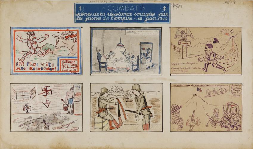 Scènes de la Résistance imaginées par les jeunes de l’Empire, juin 1944