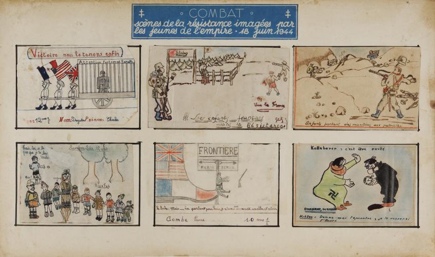 Scènes de la Résistance imaginées par les jeunes de l’Empire, juin 1944