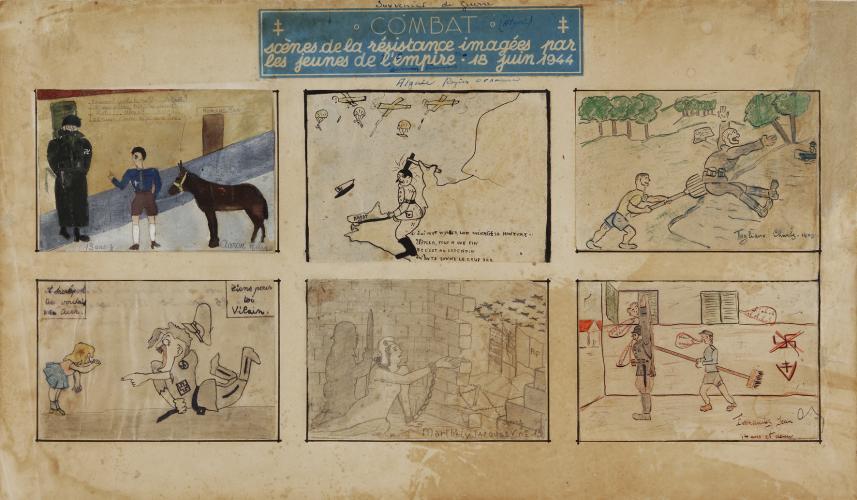 Scènes de la Résistance imaginées par les jeunes de l’Empire, juin 1944