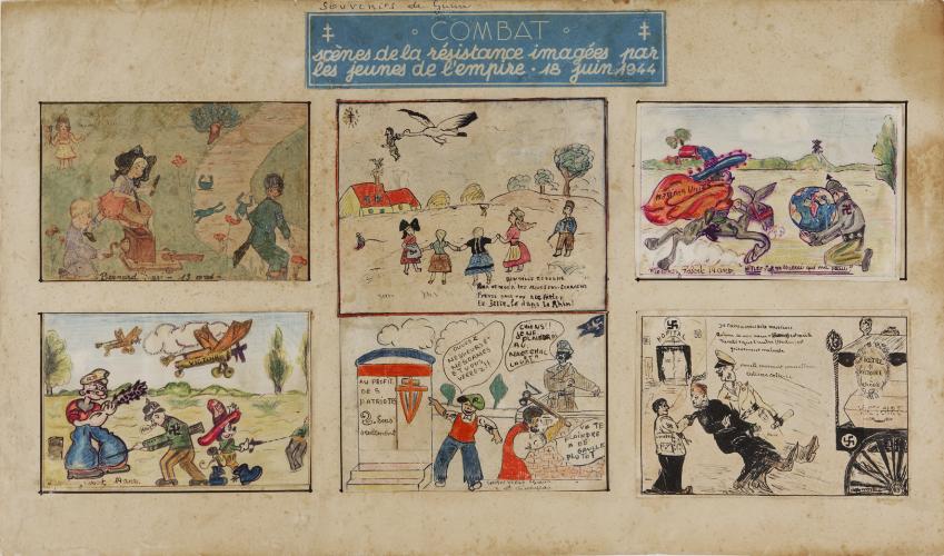 Scènes de la Résistance imaginées par les jeunes de l’Empire, juin 1944
