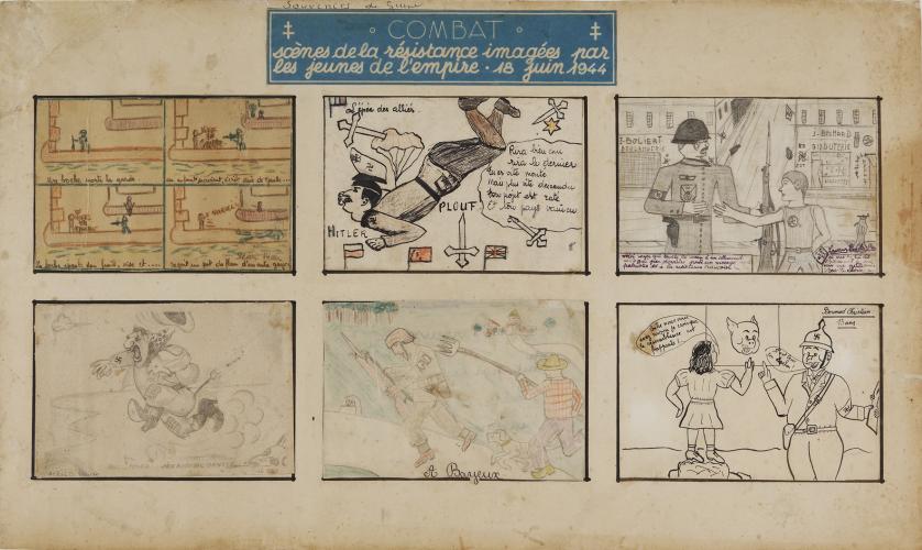 Scènes de la Résistance imaginées par les jeunes de l’Empire, juin 1944