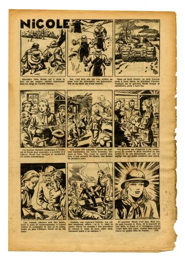 « Nicole » Vaillante, Le magazine des petites filles de France, n° 50, 1er janvier 1948. Dessin par Jacques Souriau 
