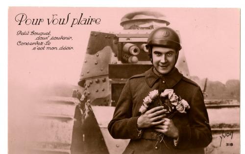 Carte postale "Pour vous plaire" - Collection du CHRD, N° Inv. Ar 2077-16