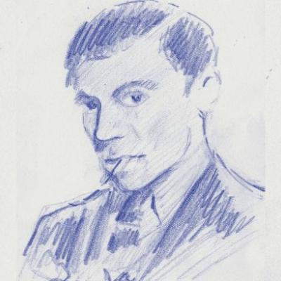 Auto-portrait dessiné de Jean Moulin