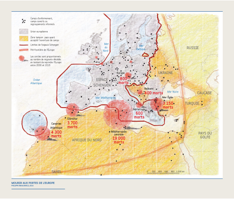 Carte "Mourir aux portes de l’Europe" de © Philippe Rekacewicz